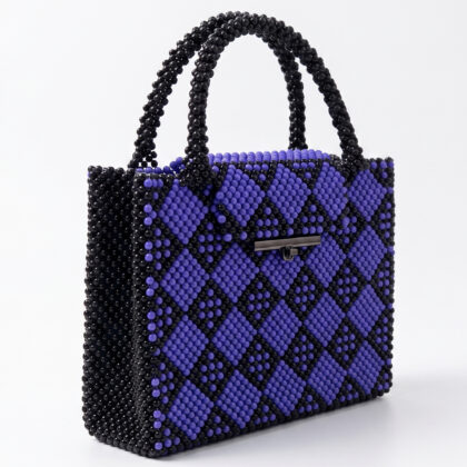 The Cobalt Harlequin Tote Bead Bag